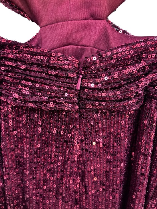 Mac Duggal Wine Sequin Cutout Evening Gown Size 4